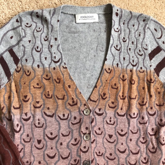 Charlotte Linton Animal Print Cardigan Sweater - Picture 3 of 5